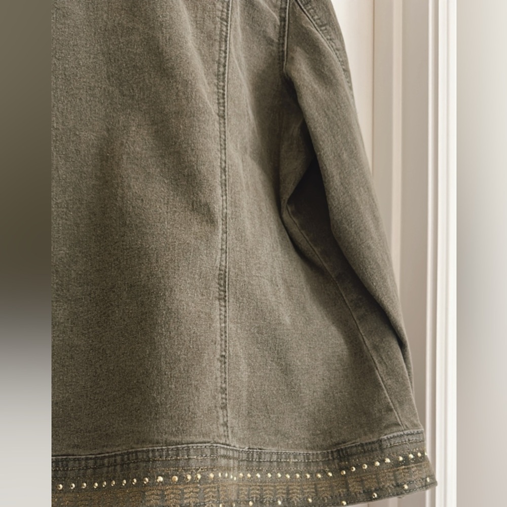Studded Gray Denim Jacket - Picture 12 of 14